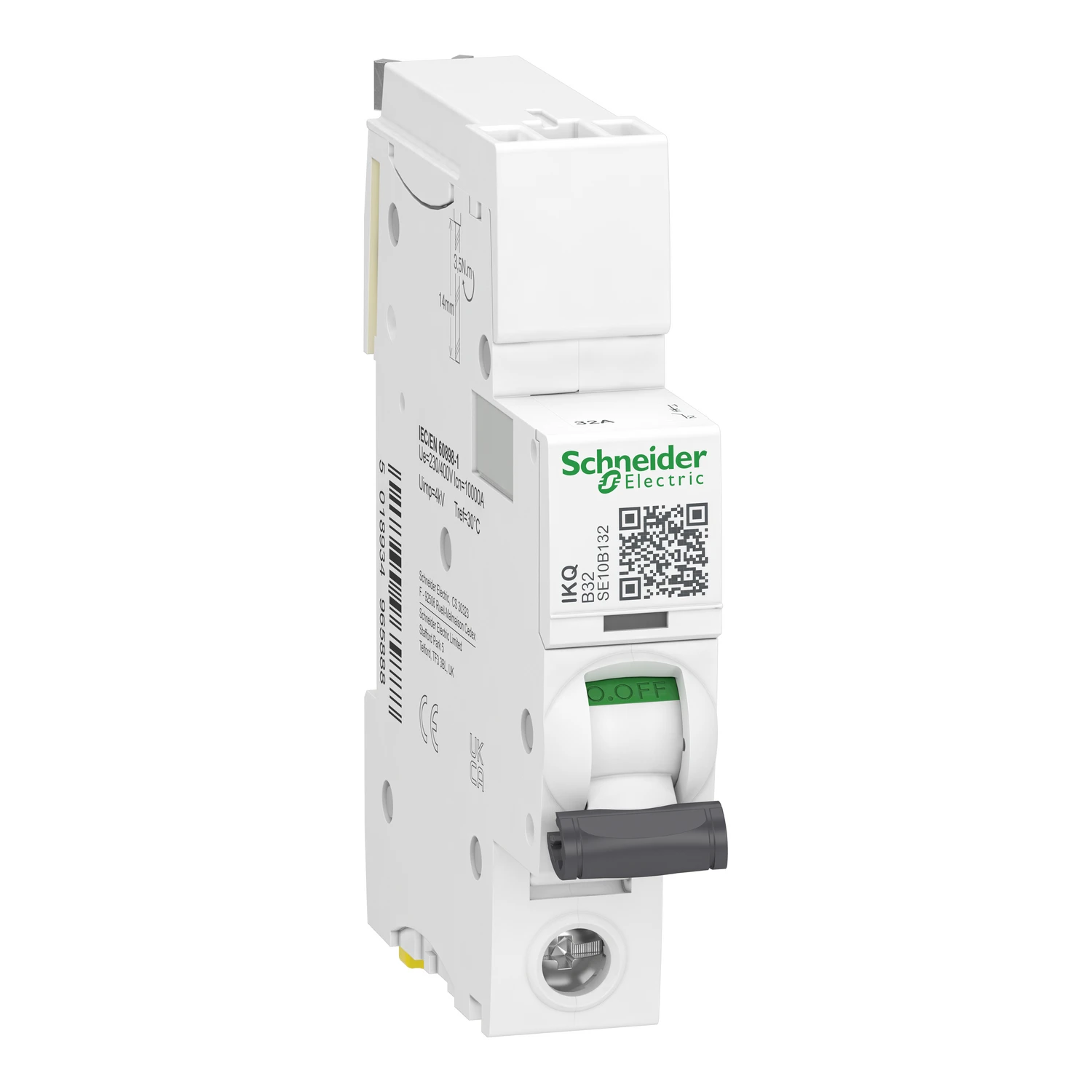 MCB iKQ Single Pole Type B 32A 10kA - Image 2