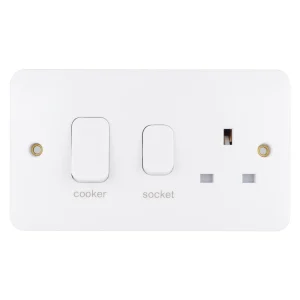 Schneider Cooker Control Unit c/w 13A Switched Socket & LED Indicator 45A White