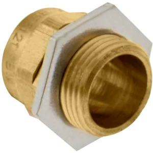 Cable Gland BW Locknut Shroud & Earthtag 20mm Brass Pack Of 2