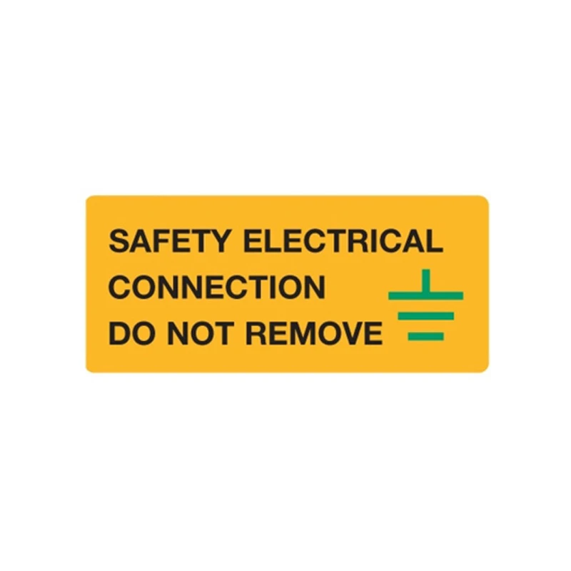 Safety Electrical Connection Do Not Remove Flexible Vinyl Label 80 x 25mm Black/Yellow