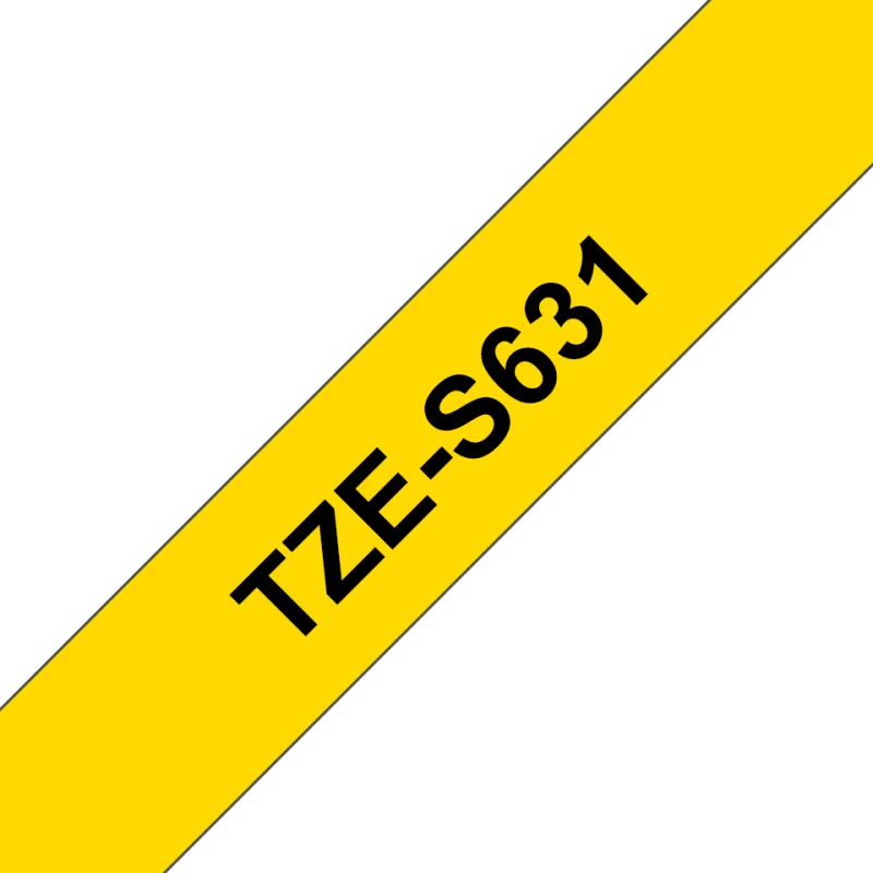 Brother Pro Tape TZE-S631 Strong Adhesive Tape Black On Yellow 12mm