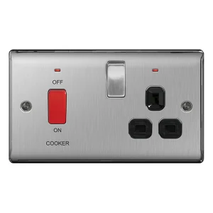 BG Nexus NBS70B Brushed Steel Cooker Control Unit Neon 45A with Black Insert