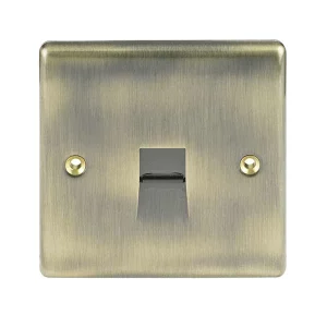 BG Nexus NABBTM1 Antique Brass Telephone Master Socket 1 Gang