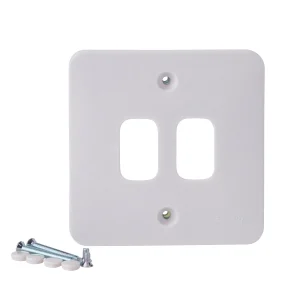 Lisse 1-Gang 2-Module Grid Plate White