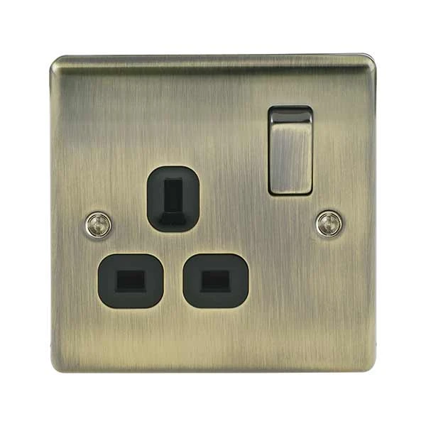 BG Nexus NAB21B Antique Brass Switched Socket 1 Gang Double Pole 13A