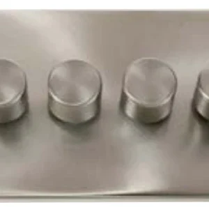 Victorian Satin Chrome 4 Gang 2 Way 400Va Dimmer Switch