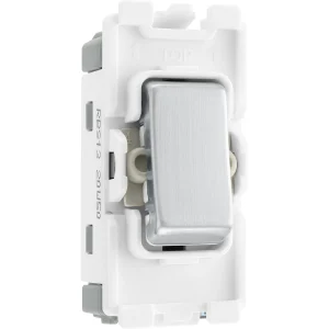 BG RBS13 20A Intermediate Grid Switch Brushed Steel