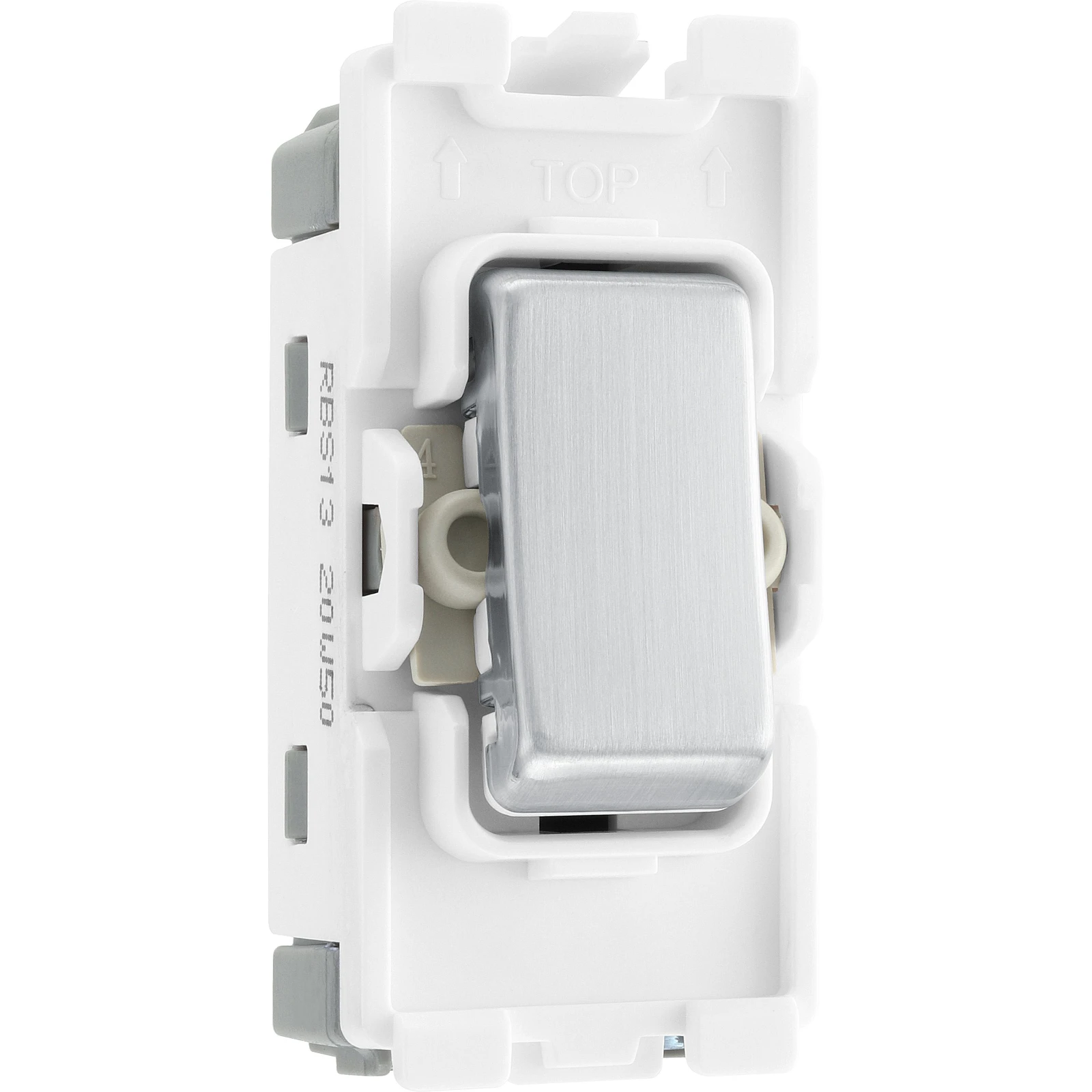 BG RBS13 20A Intermediate Grid Switch Brushed Steel