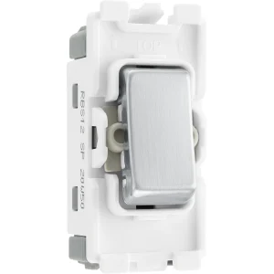 BG RBS12 20A SP Grid Switch - 2 Way Brushed Steel