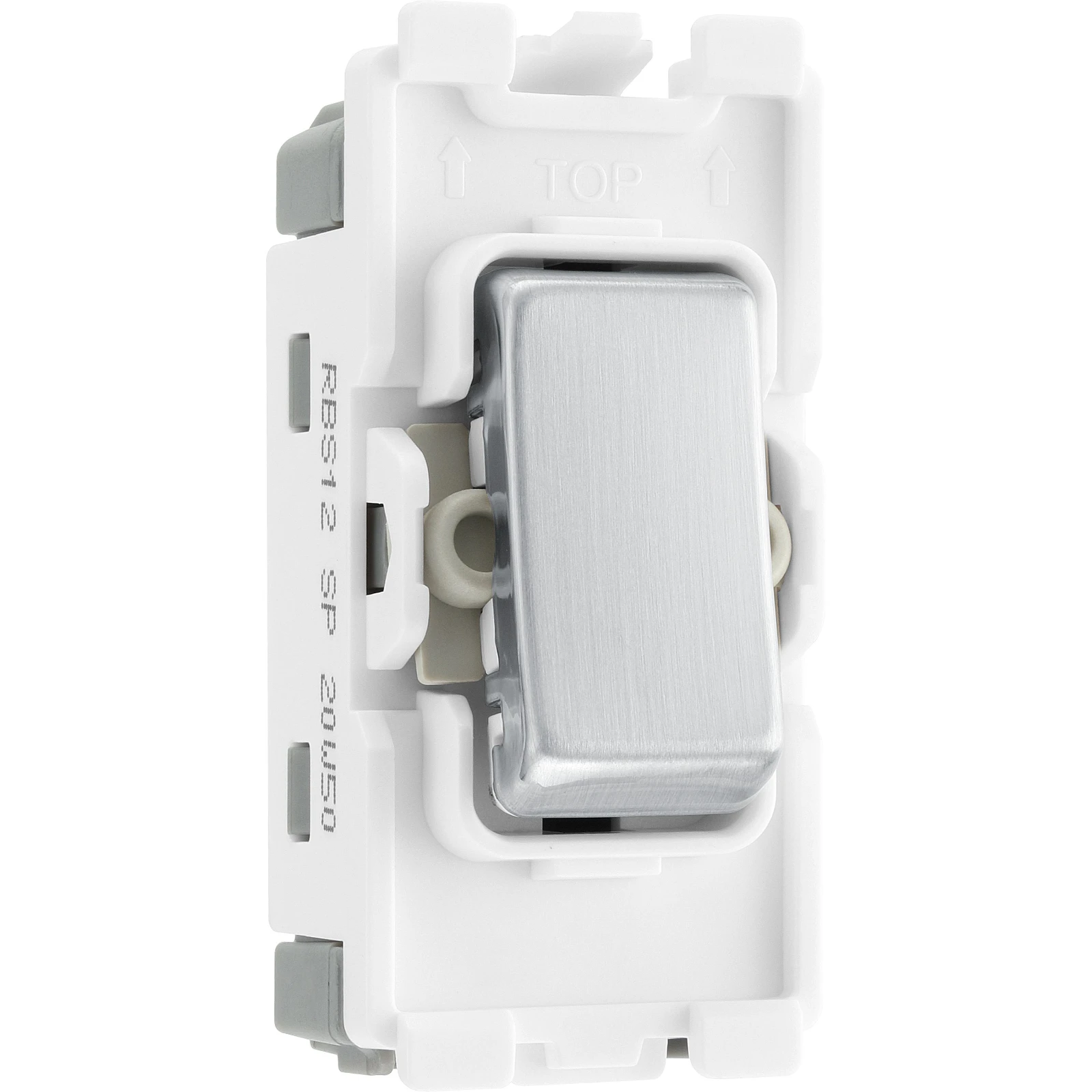 BG RBS12 20A SP Grid Switch - 2 Way Brushed Steel - Image 2