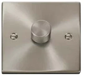 Victorian Satin Chrome 1 Gang 2 Way 400Va Dimmer Switch