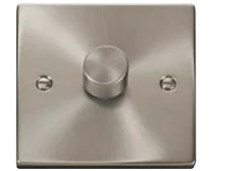 Victorian Satin Chrome 1 Gang 2 Way 400Va Dimmer Switch - Image 2