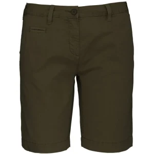 Kariban Black Extra Large Women's Washed Effect Bermuda Shorts