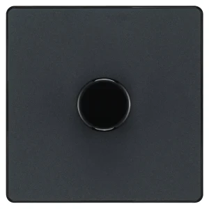 BG Evolve PCDMG81B 200W 1 Gang 2 Way Dimmer Push On/OFF (Trailing Edge) Matt Grey