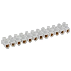 Bizline Terminal Blocks 2.5mm² White Polypropylene - 10 Pack