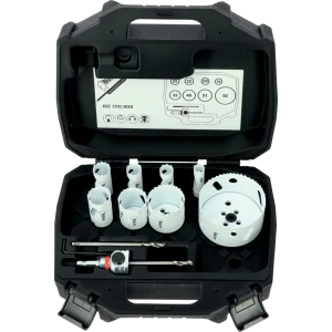 Bizline Set of 8 Bi-Metal Clic II Hole Saws Ø 16, 20, 22, 25, 32, 40, 51, 92mm with Hex. Shaft Complete