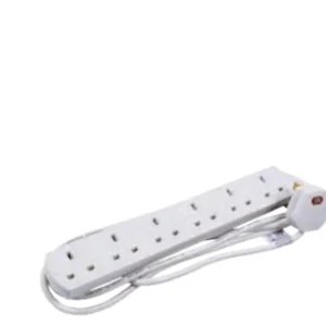 4 Gang + 5 Metres Cable Extension Leads 13A White (Prepacked)