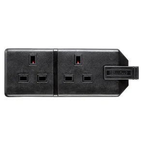 BG ELS132B Trailing Socket Permaplug 2 Gang 13A Black