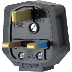 Plug Fused 3-Pin 13A Rubber Black