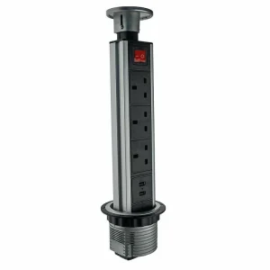 Hispec HSTS3/USB Voyager 3 x 13A Pop Up Tower Sockets with Twin USB Outlets