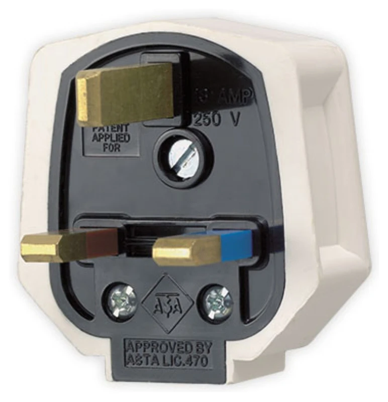 Plug Fused 3-Pin 13A Rubber White - Image 2