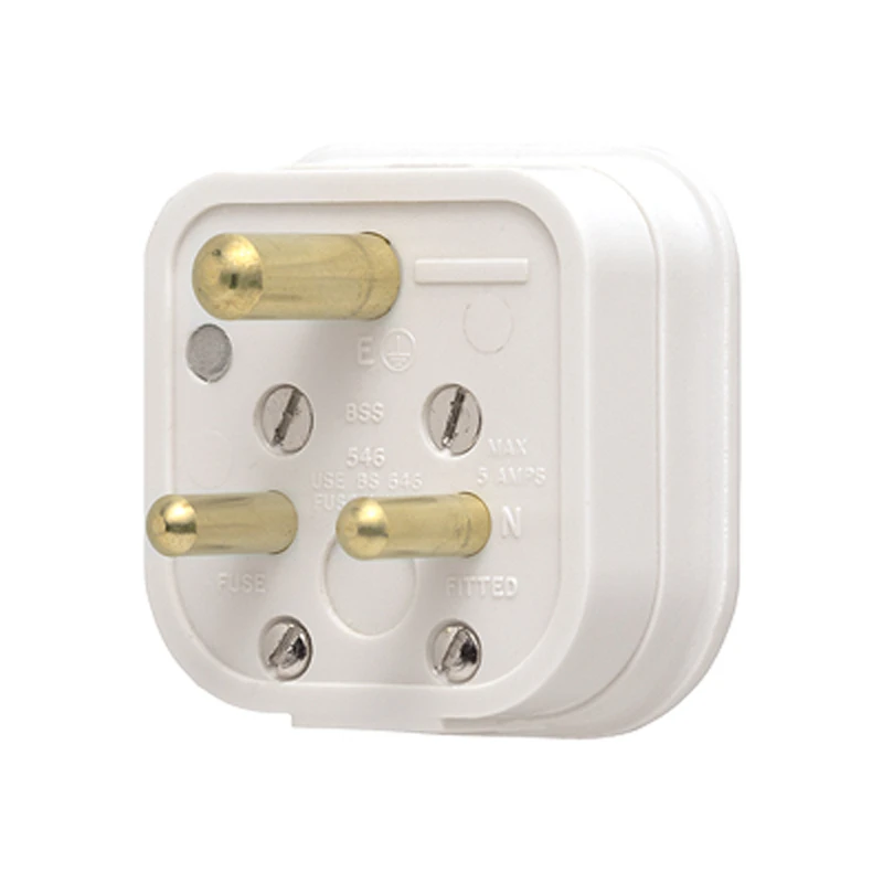 Plug Round Pin Fused 5A White - Image 2