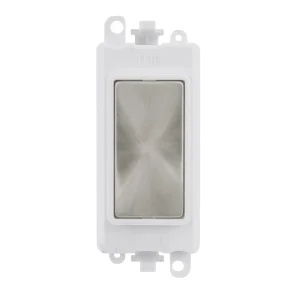 Module Blank - White Insert Satin Chrome Black Insert