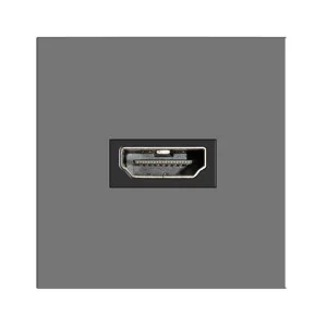 HDMI Socket Euro Module Female 2 Gang Grey