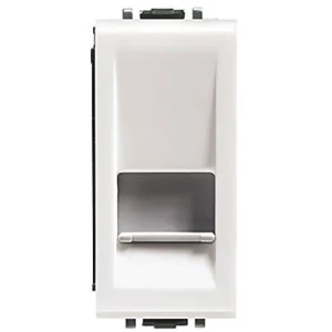 Data Socket 1 Module Cat5e RJ45 Metalclad White