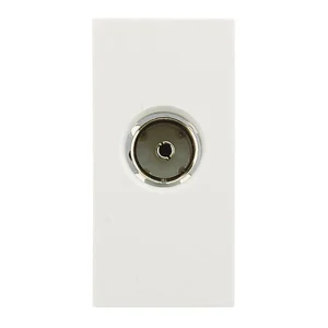 Euro Module Coaxial Socket Outlet Non-Screened 1-Gang White