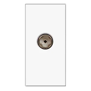 Euro Module Female IEC Socket Outlet Screened 1-Gang White
