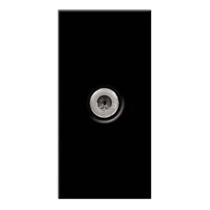 Euro Module Female Satellite Socket Outlet Screened 1-Gang Black