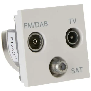 Socket 2 Module Tv/Fm/Dab/Sat Triplexer White