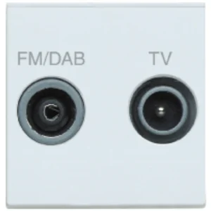 2 Module TV/FM DAB Diplexer White Socket