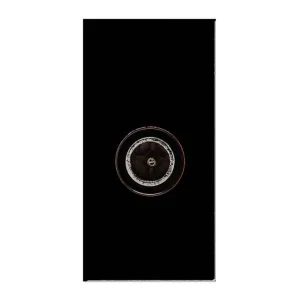 Euro Module Male IEC Socket Outlet Screened 1-Gang Black