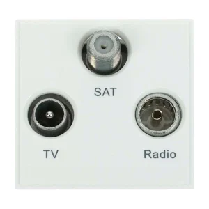 Socket TV Fm Satin Triplexed Polar White