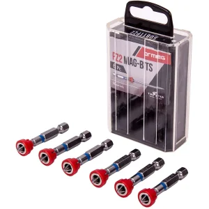 Armeg SDBTTPZ2 Tic-Tac 50mm PZ2 Magnetic Screwdriver Bits - 6 Pack