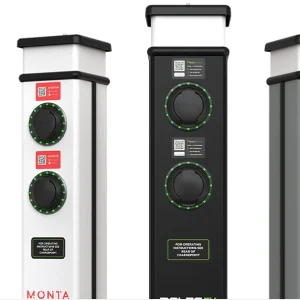 Rolec Basiccharge EV Charging Pedestal 3 Phase Black 2 x Type 2 (IEC 62196) Charging Sockets Up To 22kW (32A) Per Socket 1 x 63A 400V AC