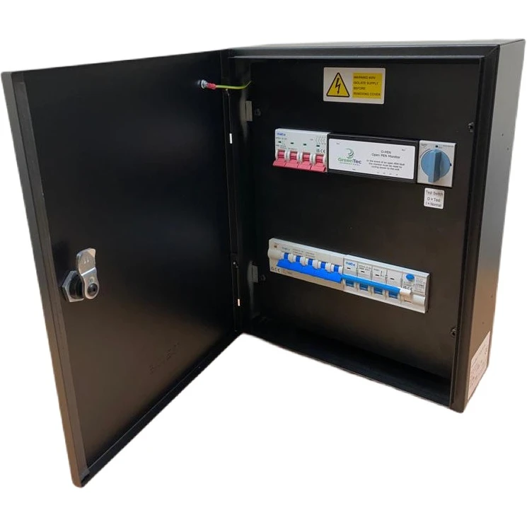 Three-phase connection unit with auto rest isolator suitable for 1 x 63A TPN load with Type A RCBO