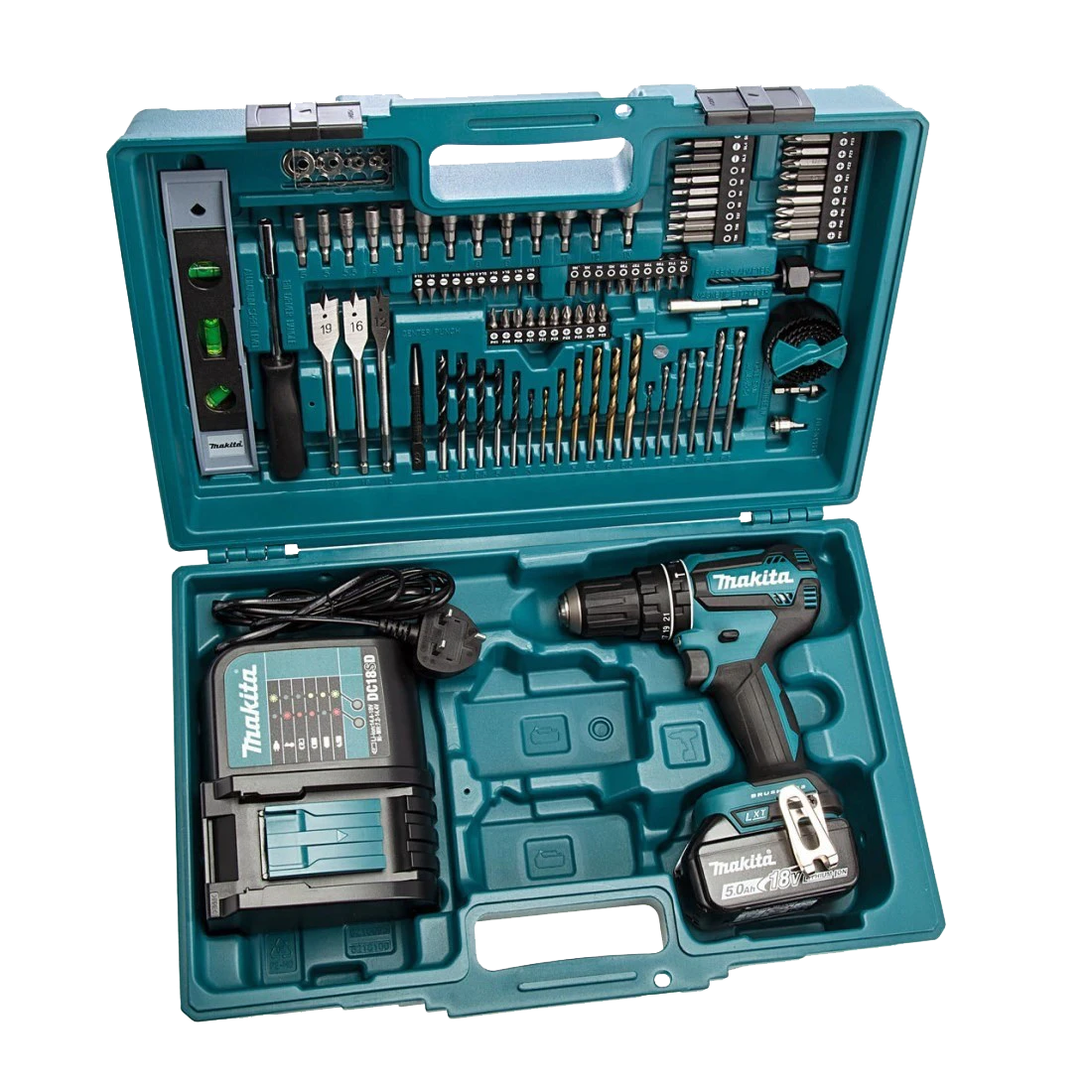 Makita DHP485STX5 18V Combi Drill 1 X 5.0Ah Battery, Charger & Accessories