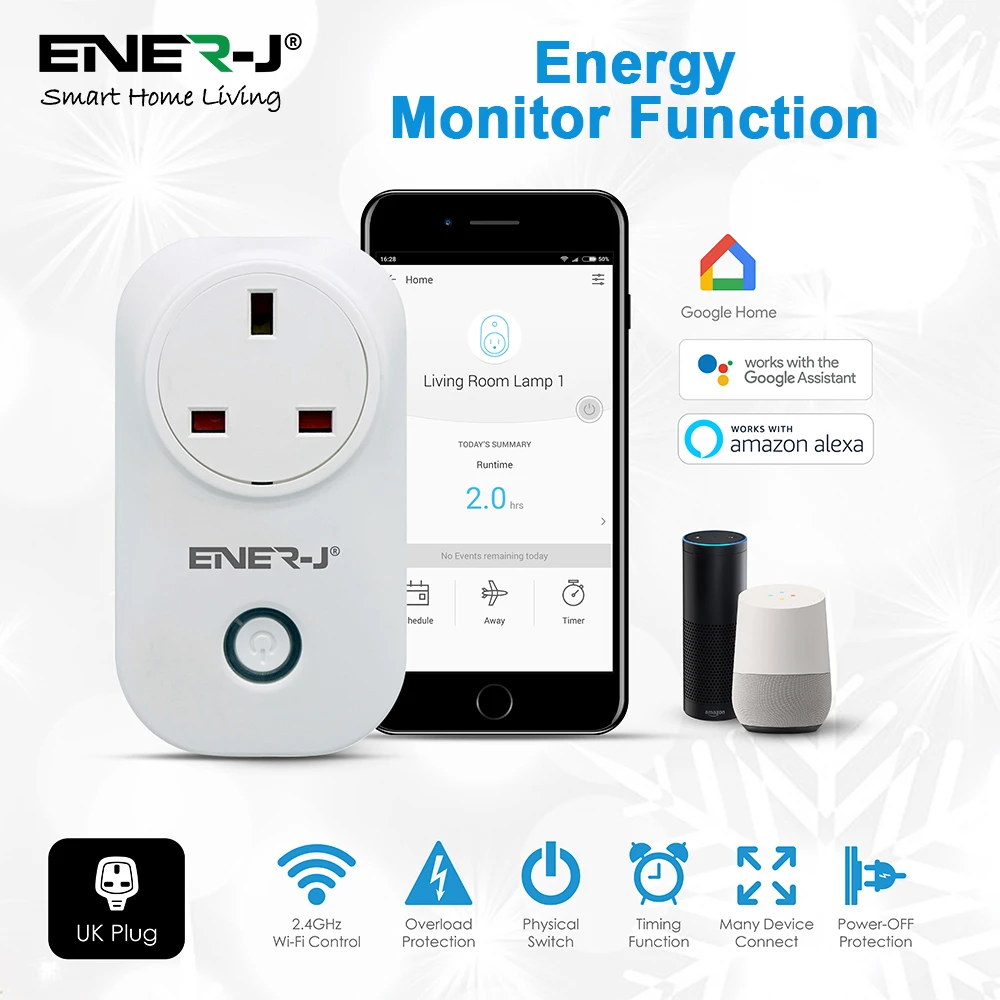Ener-J SHA5264 WiFi Smart Plugs With Energy Monitor