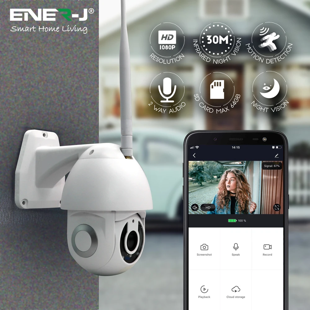 Ener-J SHA5295 Smart Wifi IP Outdoor Dome Camera IP65 - Image 2