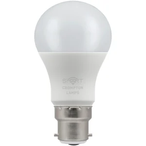 Crompton 12301 LED Smart GLS Thermal Plastic Dimmable 8.5W 3000K BC-B22d
