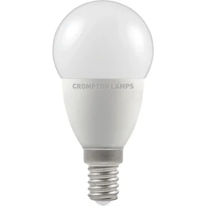 Crompton 11526 LED Round Golfball Light Bulb 5.5W 2700K SES-E14 - Warm White