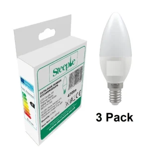 Steeple 3 pack LED Candle Lamps 5W SES 3000K