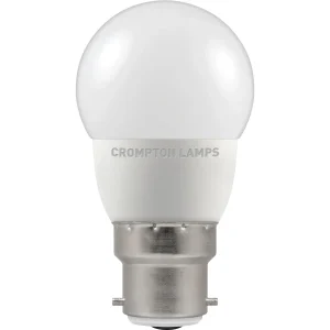 Crompton 11496 LED Round Golfball Light Bulb 5.5W 2700K BC-B22d - Warm White