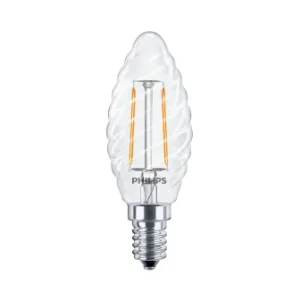 Philips Corepro LED Clear Twist Candle 2W (25W Equiv) E14 SES 827 Non Dimmable