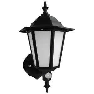 Eterna DVECOFPIRBK Outdoor Wall Full Lantern IP44 Black 7W LED With 120° PIR