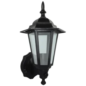 Eterna PIRL60BK 60W Max Polycarbonate Outdoor Full Lantern with 110° PIR