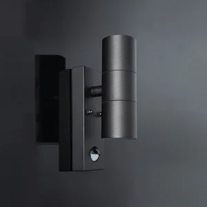 KSR Luso II GU10 Up & Down PIR Wall Light Black